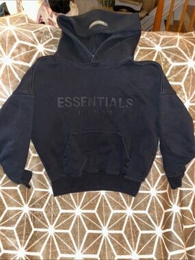 Fear of God ESSENTIALS Navy Black Pullover Hoodie